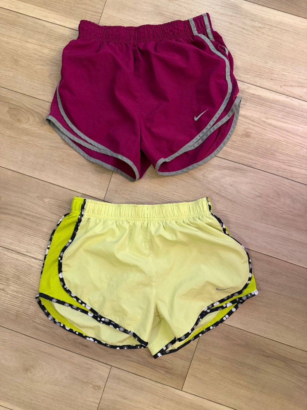 Nike Tempo Running Shorts Bundle 2 Pairs Size Small Dri-FIT Pink & Neon Yellow